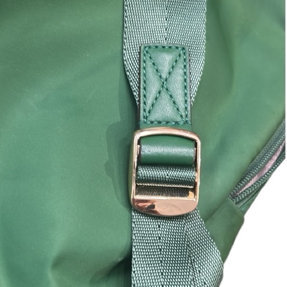 Tory Burch Ella Logo Nylon Adjustable Dual Zip Compartment Backpack in Arugula - Picture 8 of 16